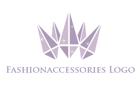 crown made of diamonds with shines logo