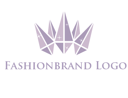 crown made of diamonds with shines logo