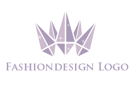 crown made of diamonds with shines logo