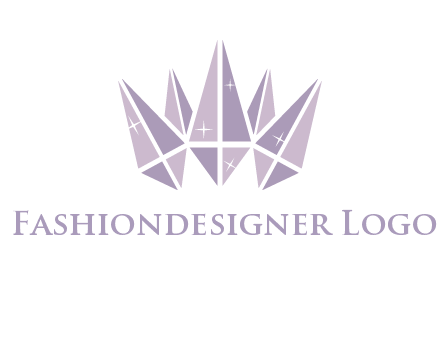 crown made of diamonds with shines logo