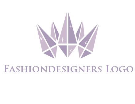 crown made of diamonds with shines logo