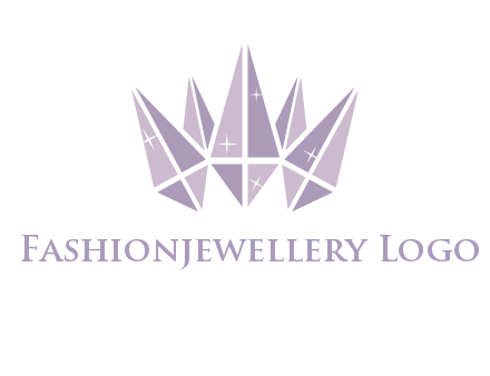 crown made of diamonds with shines logo