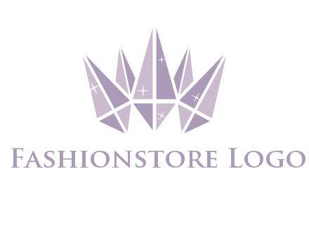 crown made of diamonds with shines logo