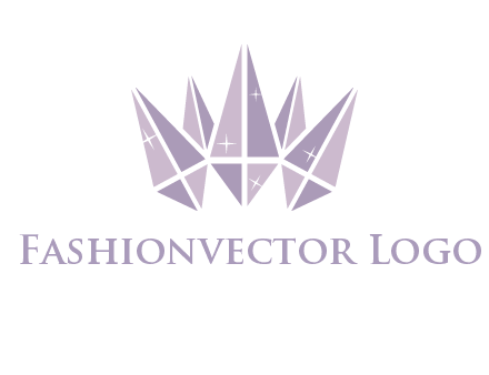 crown made of diamonds with shines logo