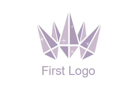 crown made of diamonds with shines logo