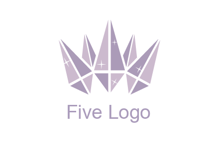 crown made of diamonds with shines logo