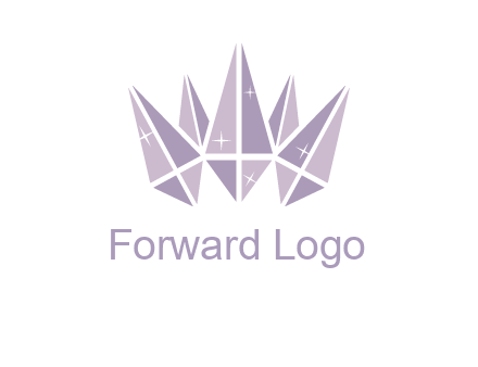 crown made of diamonds with shines logo