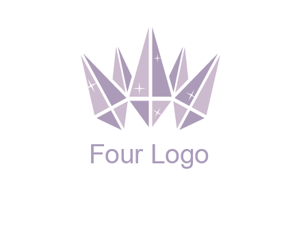 crown made of diamonds with shines logo