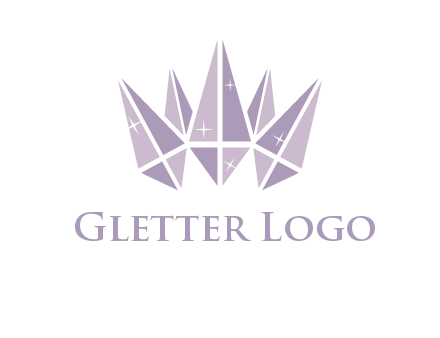 crown made of diamonds with shines logo