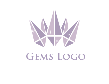 crown made of diamonds with shines logo