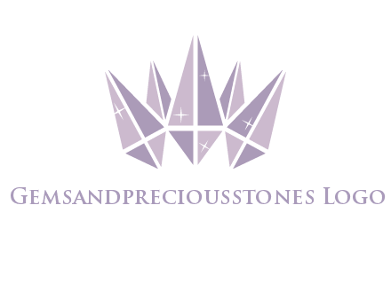 crown made of diamonds with shines logo