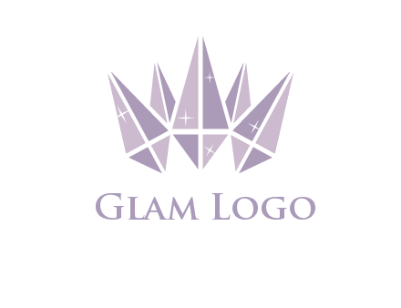 crown made of diamonds with shines logo