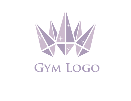 crown made of diamonds with shines logo
