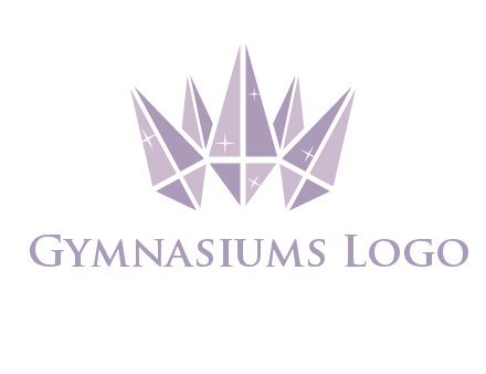 crown made of diamonds with shines logo