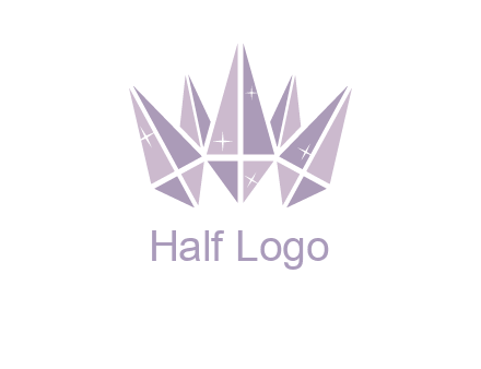 crown made of diamonds with shines logo