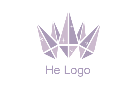 crown made of diamonds with shines logo