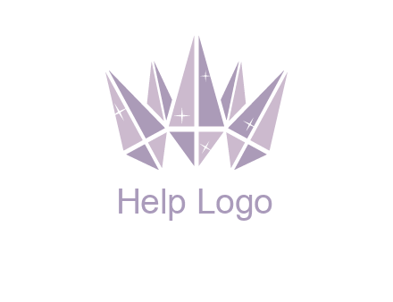 crown made of diamonds with shines logo