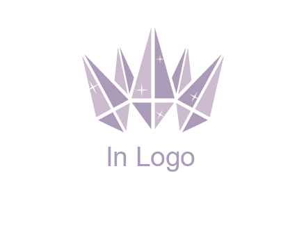 crown made of diamonds with shines logo