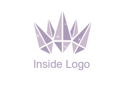 crown made of diamonds with shines logo