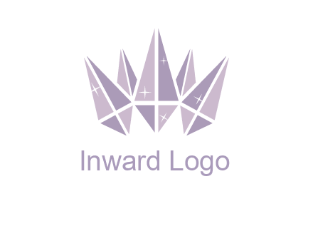 crown made of diamonds with shines logo