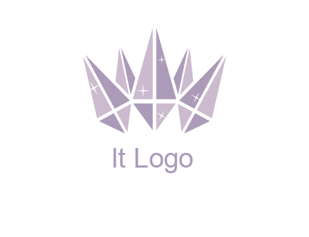 crown made of diamonds with shines logo