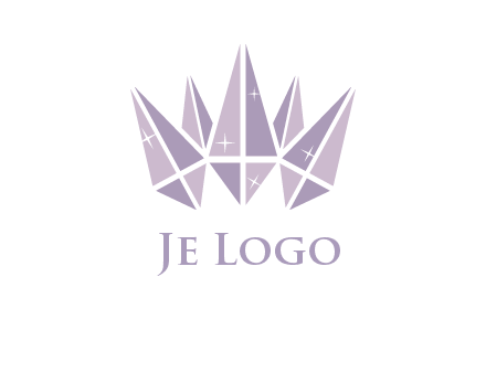 crown made of diamonds with shines logo