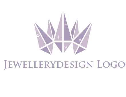 crown made of diamonds with shines logo