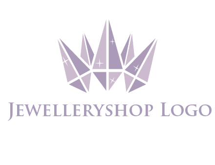 crown made of diamonds with shines logo