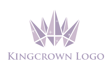 crown made of diamonds with shines logo