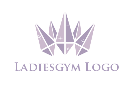 crown made of diamonds with shines logo