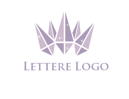 crown made of diamonds with shines logo