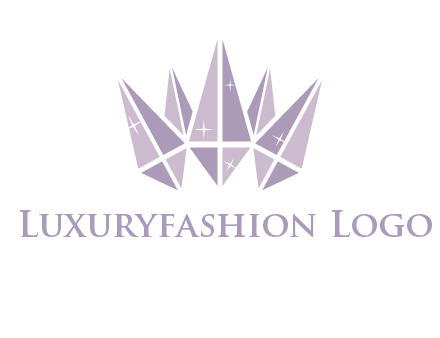 crown made of diamonds with shines logo