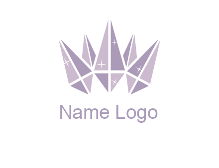 crown made of diamonds with shines logo