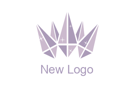 crown made of diamonds with shines logo