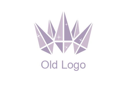 crown made of diamonds with shines logo