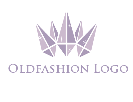 crown made of diamonds with shines logo
