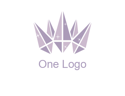 crown made of diamonds with shines logo