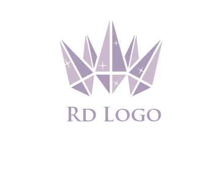 crown made of diamonds with shines logo