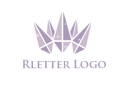 crown made of diamonds with shines logo