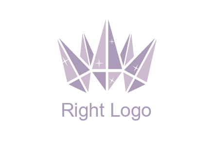 crown made of diamonds with shines logo