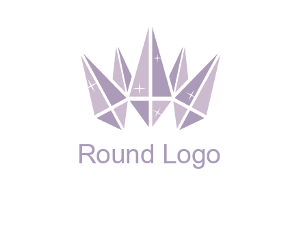 crown made of diamonds with shines logo