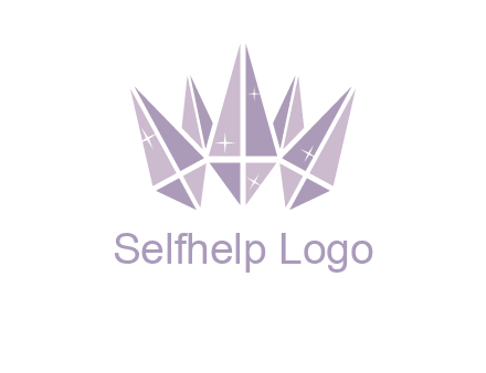 crown made of diamonds with shines logo