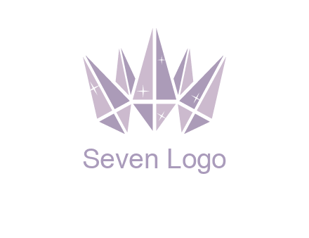 crown made of diamonds with shines logo