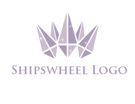 crown made of diamonds with shines logo