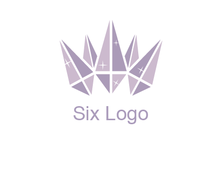 crown made of diamonds with shines logo
