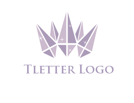 crown made of diamonds with shines logo