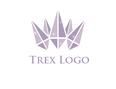 crown made of diamonds with shines logo