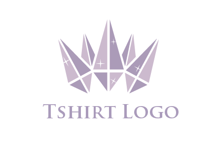 crown made of diamonds with shines logo
