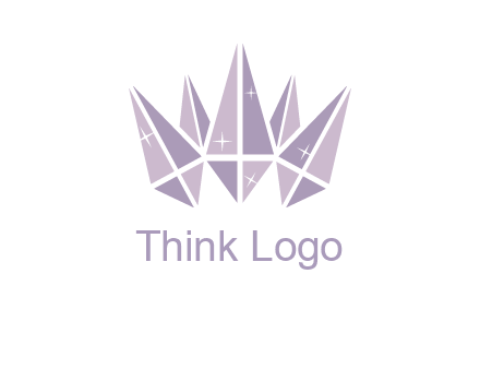 crown made of diamonds with shines logo