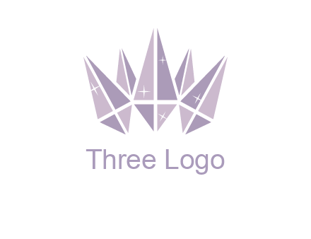 crown made of diamonds with shines logo